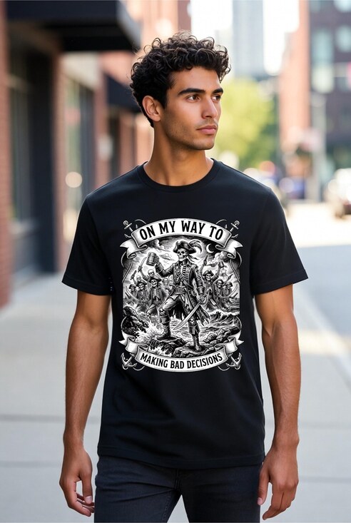 Other - On My Way To Making Bad Decisions Skeleton Funny Beach Trip T-Shirt